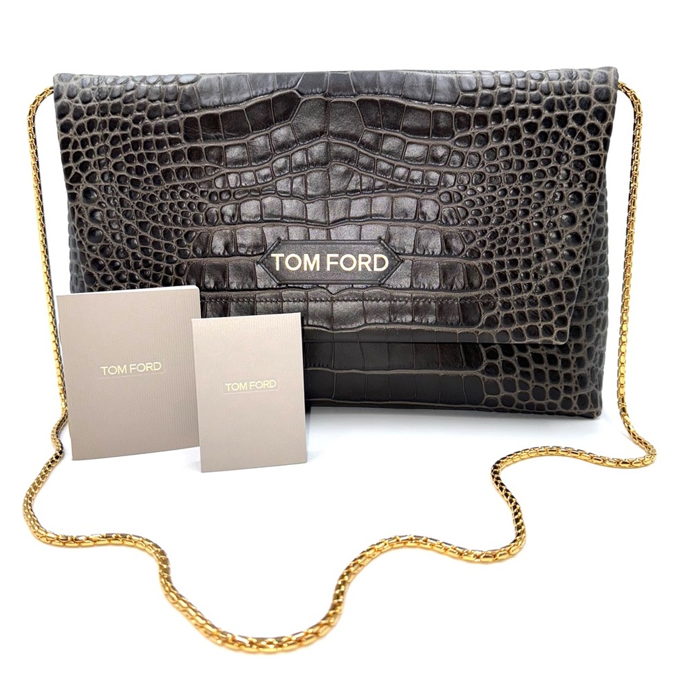 Tom Ford Croc-Effect Leather Shoulder Bag